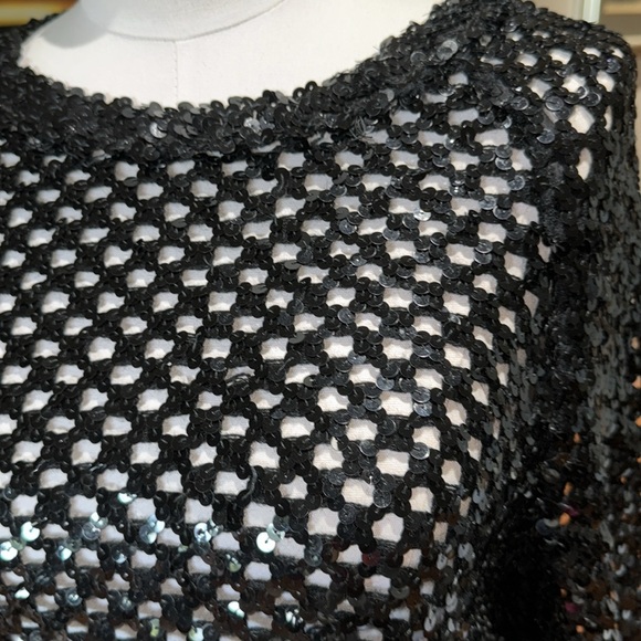 Vintage sequined sweater top - Picture 2 of 8